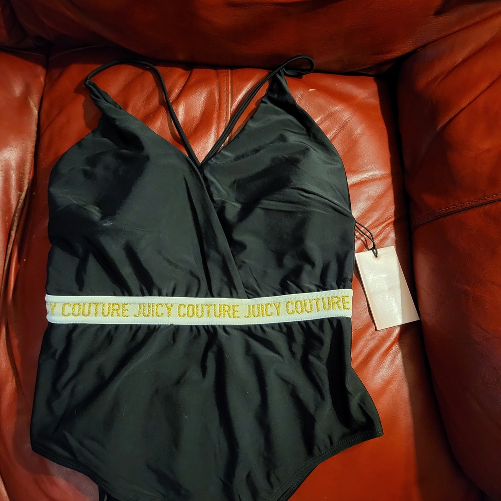Juicy Couture Black Swimsuit with Logo Band